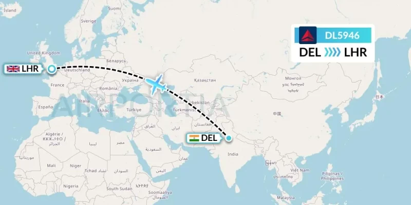 delhi to london flight distance